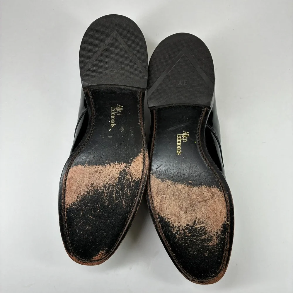 Allen Edmonds Spencer Men's US 9.5A Black Patent Leather Tuxedo Derby Dress Shoe